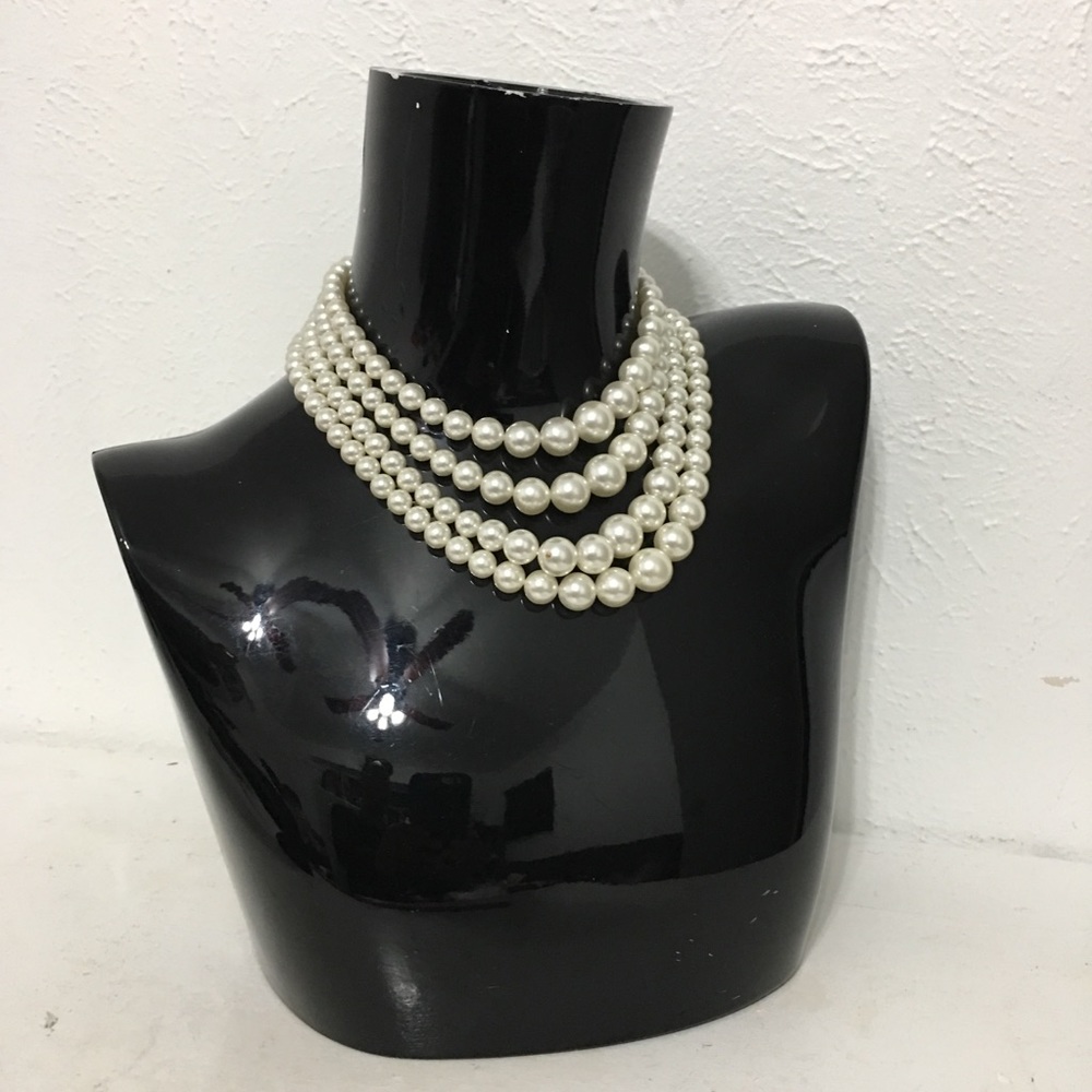 Vintage 4-Strand Beaded Necklace Signed “JAPAN”
